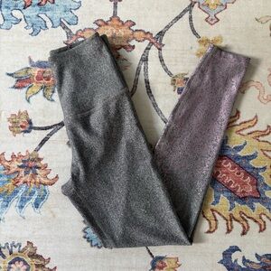 Beyond Yoga Alloy Pink Ombre Speckle Leggings Metallic Pink & Grey XS